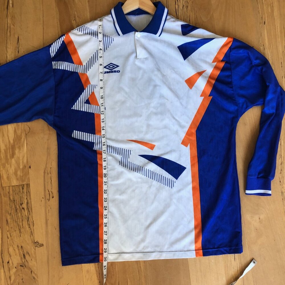 Vintage UMBRO Long Sleeve Soccer Jersey Geometric 90s Men's XL - Picture 5 of 7